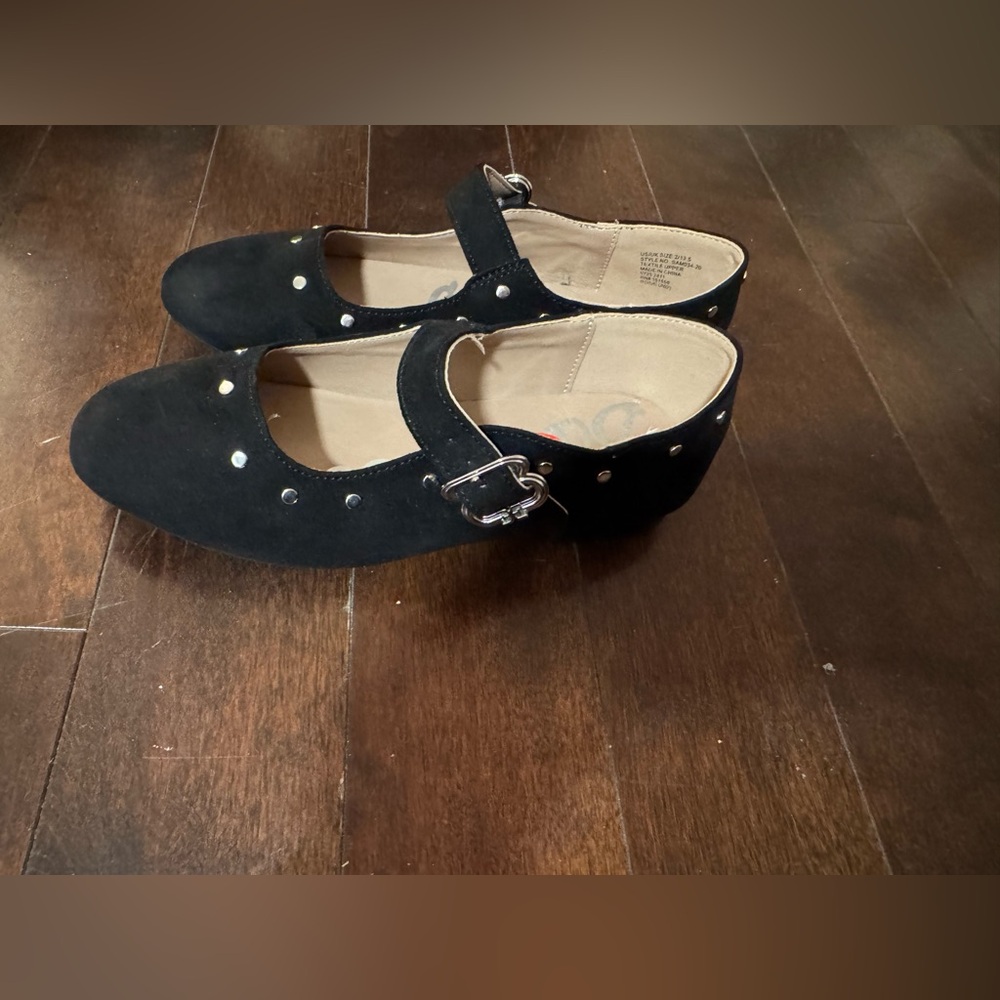 NWT SAM ELDELMAN Black Mary Jane Flats with Silver Studs